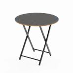 Katlanır 4 Kişilik Yuvarlak Bahçe Masası Bistro Masa 70X70 Füme 1508