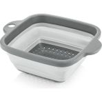 Katlanır Akordiyon Kare Süzgeç 21*25*9,5 cm - Gri