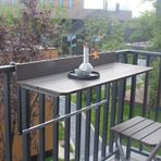 Katlanır balkon bar masası korkuluklar için, dış mekan asılı yan sehpa, kompakt balkon masası, yerden tasarruf sağlayan korkuluk masası, 80 x 37 cm
