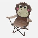 Katlanır Çocuk Kamp Sandalyesi Koltuğu Maymun Desenli Taşıma Kılıfsız - 6456 Ecorce Tube Marron - Polyester