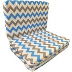 Katlanır Çocuk Yatağı Sünger Yatak Çocuk Oyun Minderi 60X120-4 cm (Mavi-Gri Zikzak) - Çok Renkli - 60 x 120 cm