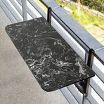 Katlanır Dış Mekan Balkon Masası Ayarlanabilir Korkuluk Asılı Masa Kompakt Güverte Yan Sehpa Yerden Tasarruflu Duvara Monte Tasarım Siyah 80 x 35 cm Veranda ve Bahçe Kullanımı için