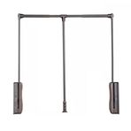 Katlanır dolap çubuğu, çift yastıklı, yükseltilebilir askı, taşıma kapasitesi 15 kg'lık giysi asmak için. Uygulanabilir dolap genişliği: 55-125 cm (kahverengi, 930-1250 mm).