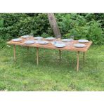 Katlanır Kamp, Piknik ve Bahçe Masası 75X200 cm - Ceviz Renk - Standart