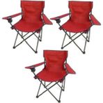 Katlanır Kırmızı Çantalı Kamp Sandalyesi 3 Adet - 6456 Ecorce Tube Marron - Polyester