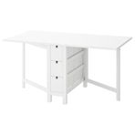 Katlanır mutfak masası, beyaz, 2-4 kişilik, katlanabilir, 26/89/152x80 cm