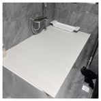 Katlanır PVC Küvet Kılıfı ve Caddy Tepsisi, Toz Geçirmez Panjur Kapağı, Spa ve Duş için Yalıtım, 0,6 cm Kalınlık (66 x 85 cm) - Mükemmel Banyo Aksesuarı