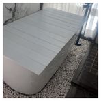 Katlanır PVC Küvet Tepsisi ve Toz Geçirmez Yalıtım Kapağı, Standart Küvetler için Su Geçirmez Panjur Kapağı (150/160/170/180cm) - Çok Fonksiyonlu ve Banyo Aksesuarı