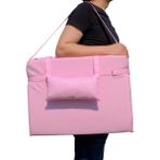 Katlanir Sezlong Minderi - Tasinabilir Kamp Yatagi Su Itici Kumas 180X60x2 Pembe