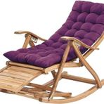 Katlanır veranda sandalyeleri, açık hava bambu sallanan sandalyeler, bahçe, plaj, çim havuzu, maks. 150 kg, 5 kademeli ayarlanabilir ve ayak masajı (A)