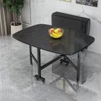 Katlanır Yemek Masası Ahşap Uzatılabilir Yaprak ve Evrensel Tekerlek Yer Tasarrufu Çok Fonksiyonlu Masa Restoran, Oturma Odası, Veranda ve Şezlong için Dahil (Renk: A Boyut: 100 x