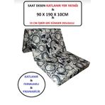 Katlanır Yer Yatağı Tek Kişilik Gri Sünger Minder Yatak 90x190x 10 Cm 90 x 190 x 10 CM - 14 Dns