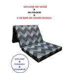 Katlanır Yer Yatağı Tek Kişilik Sünger Katlanır Yatak 80X180 cm 8 cm Gri Kalın Sünger Gri - 80 X 180 X 8 CM