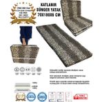 Katlanır Yer Yatağı ve Tek Kişilik Sünger Katlanır Minder Yatak 70X180X6 Cm-Leopar - Çok Renkli - 70 x 180 cm