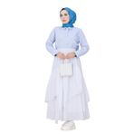 Katlı Botto Vual Etek-Beyaz