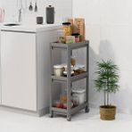 Katlı Tekerlekli Slim Raf Ünitesi 3 Katlı Tekerlekli Ince Raf Ünitesi Mutfak Banyo Kiler ve Gara - Çok Renkli