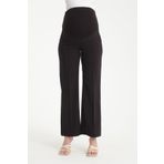 KATLİN MATERNİTY WEAR Hamile Geniş Paça Beli Ayarlanabilir Kumaş Pantolon Önü Dikiş Detaylı