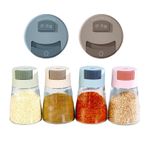 Katmerio Baharat Çalkalayıcı, 4'lü Baharat Kavanozu Seti Tuz ve Biber Çalkalayıcı ile Cam Baharat Kavanozları Hassas 0.5 g Dozaj, Renkli Set 180 ml, Mutfak, Kamp için