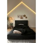 Katt Duobed Fitilli Peluş Havuzlu Baza + Başlık + Yatak Ikiz Yataklı Set Yatak - Antrasit - 90 x 200 cm