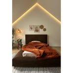 Katt Duobed Fitilli Peluş Havuzlu Baza + Başlık + Yatak Ikiz Yataklı Set Yatak - Kahverengi - 90 x 200 cm