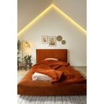 Katt Duobed Fitilli Peluş Havuzlu Baza + Başlık + Yatak Ikiz Yataklı Set Yatak - Kiremit Rengi - 90 x 200 cm