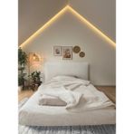 Katt Duobed Fitilli Peluş Havuzlu Baza + Başlık + Yatak Ikiz Yataklı Set Yatak - Krem - 90 x 200 cm