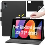 KATUMO Xiaomi Redmi Pad SE 11 inç 2. nesil 2023 için S Pen tutuculu, iç donanım yumuşak kadife ve ultra ince birinci sınıf poliüretan deri iş standı folyo kapak kılıf otomatik uyanma/uykuya sahip