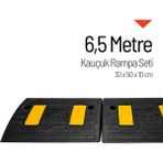 Kauçuk Kablo Kanallı Otopark Rampası - 6,5 Metre Set - 30 x 50 x 10 cm