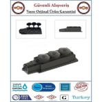 Kauçuk Monofaze 1X16 Amper - 220 Volt Topraklı Üçlü Grup Dişi Fiş - Siyah