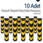 Kauçuk Otopark Köşe Kolon Koruyucu, Koruma Eko-Oval Onlu Set