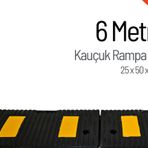 Kauçuk Rampa, Otopark Rampası, Kaldırım Rampası 25 x 50 x 4 cm 6 Metre