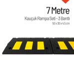 Kauçuk Rampa Set, Otopark Rampası, Kaldırım Rampası 50x30x4,5 cm - 3 Bantlı - 7 Metre