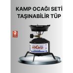 Kaufhier Kompakt Kamp Ocağı Seti Gaz Tüplü Ayarlanabilir Alevli 400G Hafif Tasarım