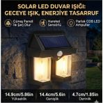 Kaufhier Rustik Ampul Ikili Solar Duvar Aplik Güneş Enerjili Hareket Sensörlü
