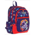 Kauıkko Kids Lacivert Kırmızı Astronot Baskılı Erkek Çocuk Okul Çantası - L5267 - Dört Gözlü