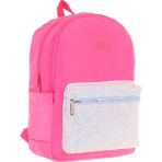 Kaukko Bright Kız Çocuk Taşlı Pembe Üç Bölmeli Okul Çantası - K1811