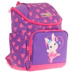 Kaukko İki Bölmeli Ergonomik Kız Çocuk Okul Çantası (Pembe Mor - Kalpli Tavşan Desenli) - L5246