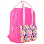 Kaukko K1762 Kız Çocuk/Kadın (Pembe - Yaprak Desenli) Okul Ve Günlük Sırt Çantası