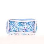 Kaukko K2614 Blue Flowers Transparent Spring Kalem Çantası