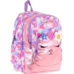 Kaukko Kids Kedi Şekilli Kız Çocuk Dört Gözlü Okul Çantası - L5219 - Pembe - Mor