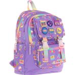 Kaukko Kids Kız Çocuk Armalı Hobi Desenli Ilkokul Okul Sırt Çantası (Dört Bölmeli) - Mor - L5238