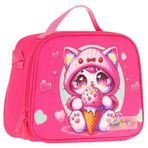 Kaukko Kids Kız Çocuk Isı Yalıtımlı Okul/Piknik Beslenme Çantası (Dondurma Yiyen Kedi) L7250