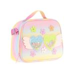 Kaukko Kids Kız Çocuk Isı Yalıtımlı Okul/piknik Beslenme Çantası (Simli Kalp ve Çiçekler) L7213 - Mavi - Yeşil