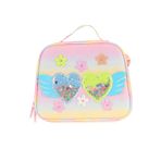Kaukko Kids Kız Çocuk Isı Yalıtımlı Okul/Piknik Beslenme Çantası (Simli Kalp Ve Çiçekler) L7213