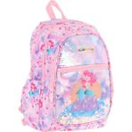 Kaukko Kids Kız Çocuk (Pembe Mavi - Pullu Denizkızı Desenli) Dört Gözlü Okul Sırt Çantası - L5217 - Pembe - Mavi