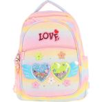 Kaukko Kids Simli Kalp Ve Çiçek Detaylı Kız Çocuk Dört Bölmeli Okul Çantası - L5213