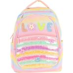 Kaukko Kids Simli Pullu Love Baskılı Kız Çocuk Dört Bölmeli Okul Çantası - L5214 - Sarı