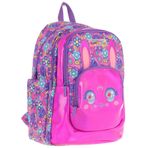 Kaukko Kids Tavşan Şekilli Kız Çocuk Dört Gözlü Okul Çantası Pembe Mor - L5220-18 Litre - 39 x 29 x 16 cm