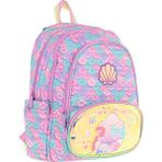 Kaukko Kids Üç Gözlü (Kız Çocuk) Okul Sırt Çantası (Denizkızı Nakışlı ve Baskılı) - L5225 - Pembe - Yeşil