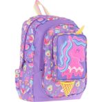 Kaukko Kids Üç Gözlü (Kız Çocuk) Okul Sırt Çantası (Unicorn Detaylı) - L5224 - Mor - Sarı